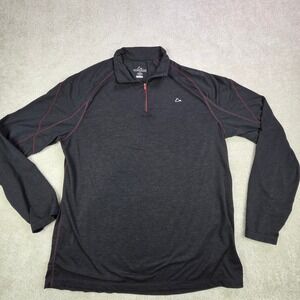 Paradox Merino Blend Mens 1/4 Zip Pullover Shirt Charcoal XL LIghtweight Stretch